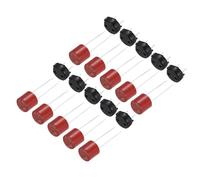 sourcing map 10Set Cylindrical DIP Mounted Miniature Round Slow Blow Micro Fuse with Fuse Holder for Electronic Parts PCB LCD Repair, T-1A 1A 250V, Red