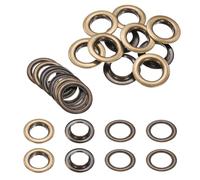 sourcing map 10Set Grommets Eyelets 30mm 1-1/6 Inch Brass Eyelets Kit with Washers for Fabric Curtain Tarps Leather Belt Shoes Bag DIY, Brown
