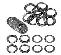 sourcing map 10Set Grommets Eyelets 40mm 1-4/7 Inch Brass Eyelets Kit with Washers for Fabric Curtain Tarps Leather Belt Shoes Bag DIY, Black