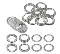 sourcing map 10Set Grommets Eyelets 40mm 1-4/7 Inch Brass Eyelets Kit with Washers for Fabric Curtain Tarps Leather Belt Shoes Bag DIY, Silver