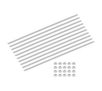 sourcing map 10Set M3-0.5x200mm Fully Threaded Rods, Threaded Rods Bar Studs with Nuts, 304 Stainless Steel Long Thread Screws Hardware for U-Bolts, Anchors, Clamps, Hangers, Silver