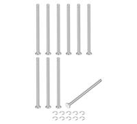 sourcing map 10Set M3x50mm 304 Stainless Steel Cylindrical Shaft Snap Ring Locating Pin, Flat Head Grooved Hinge Cylinder Position Pin with E Clip Retaining Ring, Silver