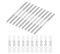 sourcing map 10Set M3x70mm Double Ended Stud Screws, 304 Stainless Steel Dual Threaded Rod Bar Bolts Studs with Nut Washer for House Maintenance Structural Anchoring Fastening Screw
