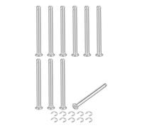 sourcing map 10Set M4x45mm 304 Stainless Steel Cylindrical Shaft Snap Ring Locating Pin, Flat Head Grooved Hinge Cylinder Position Pin with E Clip Retaining Ring, Silver