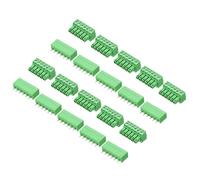 sourcing map 10Set PCB Terminal Block, 300V 8A Male&Female 6 Pin 3.81mm Distance PCB Screw Mount Terminal Block Connector for Industrial Use, Electronic Projects, Green