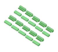 sourcing map 10Set PCB Terminal Block, 300V 8A Male&Female 7 Pin 3.81mm Distance PCB Screw Mount Terminal Block Connector for Industrial Use, Electronic Projects, Green