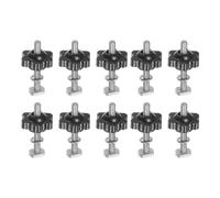 sourcing map 10Set T Track Bolts Knob Kit M5 x 40mm Threaded Bolts M5 x 25mm Hex Hand Nut Clamping Knob with Washer for Woodworking Jigs and Fixtures, Black