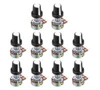 sourcing map 10Set WH148 B100K Ohm Potentiometer Kit, 3Pins Variable Resistors Single Linear Taper Rotary Potentiometer with White Rotary Knobs and Nuts, Washers