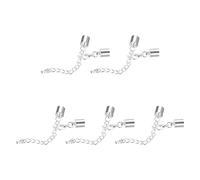 sourcing map 10Sets 8mm Leather Cord End Caps with Lobster Clasps & Extender Chain for DIY Making Bracelets, Rhodium Tone