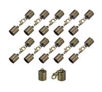 sourcing map 10Sets 9mm Leather Cord End Caps with Lobster Claw Clasps, Barrel Terminators for DIY Making Leather Bracelets, Bronze Tone