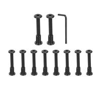 sourcing map 10Sets M6x45mm Hex Drive Socket Cap Bolt and M6x12mm Nuts with Hex Wrench, Furniture Connector Bolts and Screws for Furniture Countersunk Belt, Black
