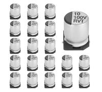 sourcing map 10uF 100V Aluminum Electrolytic Capacitors, Low Impedance Surface Mount Device Electrolytic Capacitor for TV Computer Circuit Board DIY Electronic Projects, 6.3x7.7mm, 20pcs