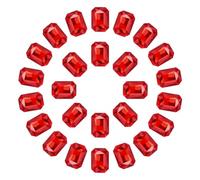 sourcing map 10x14MM Octagon Rectangle Rhinestones, 100 Pcs Crystal Faceted Rhinestones with Silver Plated Glass Gems for Crafts (Dark Red)