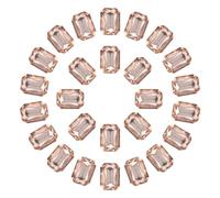 sourcing map 10x14MM Octagon Rectangle Rhinestones, 100 Pcs Crystal Faceted Rhinestones with Silver Plated Glass Gems for Crafts (Light Red)