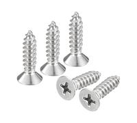 sourcing map #10x3/4" Flat Head Sheet Metal Screws, 25pcs Phillips Drive Wood Screws 304 Stainless Steel Self Tapping Screws