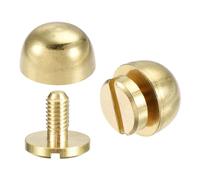 sourcing map 10x6mm Round Studs Rivet Purse Handbag Feet Spike Brass Leather Craft Screw Back Rivets DIY 8 Sets