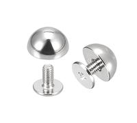 sourcing map 10x6mm Screw Back Rivets Solid Round Head Leather Studs Spike Silver Tone 20 Sets