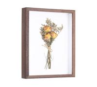 sourcing map 10x8" Shadow Box Display Frame, 3cm Deep Photo Shadow Box Wooden Display Case Wall Mount & Tabletop Display for DIY Photos Flowers Memorabilia Wedding Birthday, Walnut Color