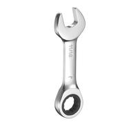 sourcing map 11/16 Inch Ratcheting Combination Wrench Cr-V Ratchet Box Ended and Open End 72 Teeth 12 Point Anti-Slip Stubby with Mirror Polish for Tight Space