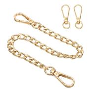 sourcing map 11.8" Flat Purse Chain Strap, Gold Shoulder Straps Chains Metal Handbag Replacement Belt with 2 Pcs Metal Lobster Swivel Trigger Clips Style2 for Cross Body Wallet Bag