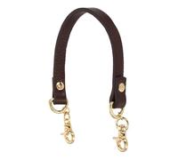 sourcing map 11.8 Inch Genuine Leather Purse Strap, 0.39 Inch Wide Short Handbag Strap Replacement Purse Handle Straps for Women DIY Handbag Underarm Bags, Dark Brown