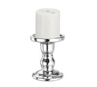 sourcing map 11 cm Glass Candle Holder for Taper/Column Candles, Candle Holders Tealight Stand Candlestick for Tealight Wedding Table Centerpiece Home Decor, Silver