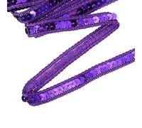 sourcing map 11 Yard Sequins Trim Ribbon 0.5 Inch Sequin Gimp Braid Trim Spangle Flat Sequins Paillette Fabric Flat Trims Strips for Crafts Sewing Clothes Home Party Decoration, Deep Purple