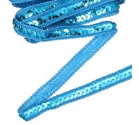 sourcing map 11 Yard Sequins Trim Ribbon 0.5 Inch Sequin Gimp Braid Trim Spangle Flat Sequins Paillette Fabric Flat Trims Strips for Crafts Sewing Clothes Home Party Decoration, Blue