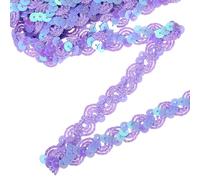 sourcing map 11 Yard Sequins Trim Ribbon 0.6 Inch Sequin Gimp Braid Trim Spangle Flat Sequins Paillette Fabric Flat Trims Strips for Crafts Sewing Clothes Home Party Decoration, Purple