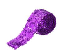 sourcing map 11 Yards 2 Inch Elastic Sequins Trim 5 Row Flat Sequin Strip Paillette Sequins Fabric Ribbon for Crafts DIY Sequin Fringe Sewing Dark Purple