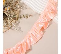 sourcing map 11 Yards 3D Pleated Chiffon Lace Trim 2" Satin Ruffle Ribbon Pleated Sewing Fabric Trim for Headwear Dress Bag Wedding Dress Home Decoration, Cream