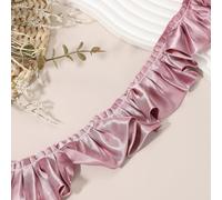 sourcing map 11 Yards 3D Pleated Chiffon Lace Trim 2" Satin Ruffle Ribbon Pleated Sewing Fabric Trim for Headwear Dress Bag Wedding Dress Home Decoration, Dusty Rose
