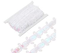 sourcing map 11 Yards Braid Trim, 0.8 Inch Sequins Beaded Lace Trim Sequin Braid Strip Paillette Ribbon for Crafts, Embellishments, DIY Sewing Costume, White