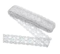 sourcing map 11 Yards Sequins Trim Ribbon 2.4 Inch Lace Gold Edge Sequins Gimp Braid Trim Paillette Fabric Flat Trims Strips for Crafts Sewing Clothes Home Party Decoration, Silver
