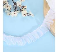 Sourcing Map 11 Yards White Classic Solid Polyester Ruffle Lace Trim Ribbon, 2.5cm/1" Pleated Organza Lace Edge Trim, Formal Occasion, DIY Craft Dress Clothing Wedding Gift Home Decoration