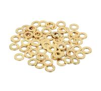 sourcing map 110 Pack Brass Flat Washer, M4 Copper Washers Crush Washer Kit Assortment, 4mm ID, 8mm OD, 1mm Thick for Bolts Screws Machinery Repair, Outdoor Construction