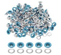 sourcing map 110 Pcs Colored Grommets Eyelets with Washers, 3/16"(5mm) Colorful Grommets Kit Small Round Grommet Eyelets for Clothes Leather Belts Shoes DIY Supplies Accessories, Blue