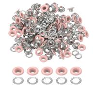 sourcing map 110 Pcs Colored Grommets Eyelets with Washers, 3/16"(5mm) Colorful Grommets Kit Small Round Grommet Eyelets for Clothes Leather Belts Shoes DIY Supplies Accessories, Pink