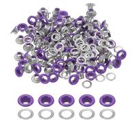 sourcing map 110 Pcs Colored Grommets Eyelets with Washers, 3/16"(5mm) Colorful Grommets Kit Small Round Grommet Eyelets for Clothes Leather Belts Shoes DIY Supplies Accessories, Purple