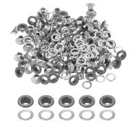 sourcing map 110 Pcs Colored Grommets Eyelets with Washers, 3/16"(5mm) Colorful Grommets Kit Small Round Grommet Eyelets for Clothes Leather Belts Shoes DIY Supplies Accessories, Gray