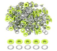 sourcing map 110 Pcs Colored Grommets Eyelets with Washers, 3/16"(5mm) Colorful Grommets Kit Small Round Grommet Eyelets for Clothes Leather Belts Shoes DIY Supplies Accessories, Bright Yellow