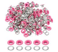 sourcing map 110 Pcs Colored Grommets Eyelets with Washers, 3/16"(5mm) Colorful Grommets Kit Small Round Grommet Eyelets for Clothes Leather Belts Shoes DIY Supplies Accessories, Rose Red