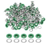 sourcing map 110 Pcs Colored Grommets Eyelets with Washers, 3/16"(5mm) Colorful Grommets Kit Small Round Grommet Eyelets for Clothes Leather Belts Shoes DIY Supplies Accessories, Green
