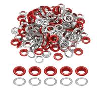 sourcing map 110 Pcs Colored Grommets Eyelets with Washers, 5/16"(8mm) Colorful Grommets Kit Small Round Grommet Eyelets for Clothes Leather Belts Shoes DIY Supplies Accessories, Red