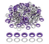 sourcing map 110 Pcs Colored Grommets Eyelets with Washers, 5/16"(8mm) Colorful Grommets Kit Small Round Grommet Eyelets for Clothes Leather Belts Shoes DIY Supplies Accessories, Purple