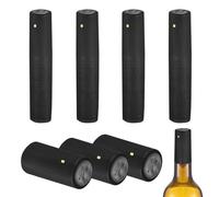 sourcing map 110Pcs PVC Heat Shrink Capsules, 30mm x 60mm Wine Bottle Capsules Shrink Wrap Sleeves Bottle Corks Caps with Tear Tab for Wine Making Cellars Home Kitchen, Black/Black