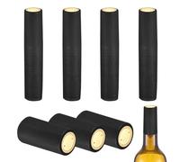 sourcing map 110Pcs PVC Heat Shrink Capsules, 30mm x 60mm Wine Bottle Capsules Shrink Wrap Sleeves Bottle Corks Caps for Wine Making Cellars and Home Kitchen, Gold/Black