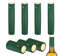 sourcing map 110Pcs PVC Heat Shrink Capsules, 30mm x 60mm Wine Bottle Capsules Shrink Wrap Sleeves Bottle Corks Caps with Tear Tab for Wine Making Cellars and Home Kitchen, Gold/Green