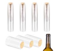sourcing map 110Pcs PVC Heat Shrink Capsules, 32mm x 60mm Wine Bottle Capsules Shrink Wrap Sleeves Bottle Corks Caps for Wine Making Cellars and Home Kitchen, Gold Grape/Transparent