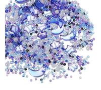sourcing map 110Pcs Star Moon Beads, Star Moon Acrylic Pearl Beads Crystal Glass Spacer Bead for DIY Making Jewelry Bracelets Craft, Lavender Purple